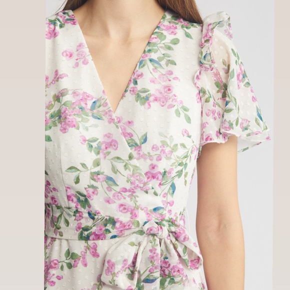Eliza J NWT Floral Wrap Front Dress - Picture 4 of 15
